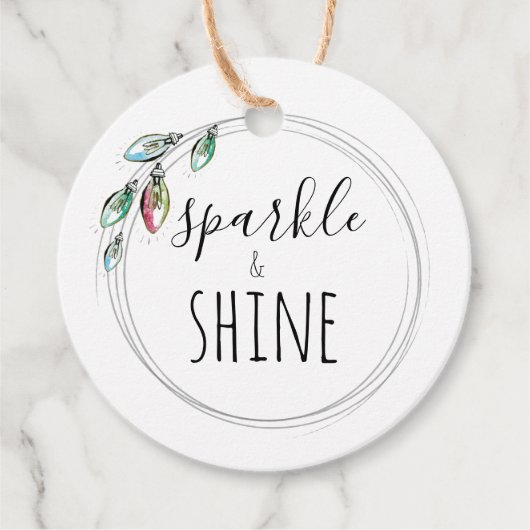 Waterverf kerstlampjes Labels (Voorkant)