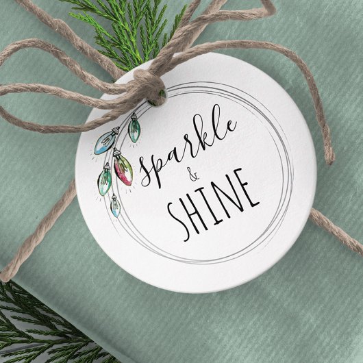 Waterverf kerstlampjes Labels