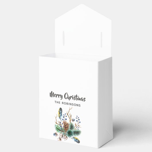 Waterverf kerstlantaarn bedankdoosjes (Geopend)