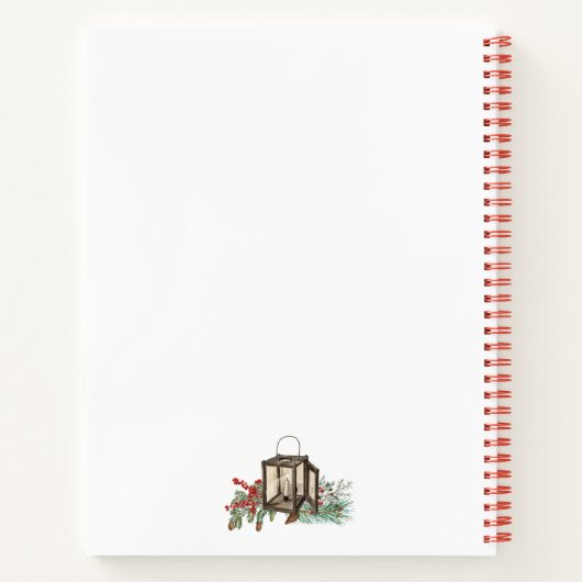 Waterverf Kerstlantaarn Pijnboombessen Recept Notitieboek (Achterkant)