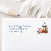 Waterverf Kerstlantaarn Pine Holly Apple Etiket (Insitu)