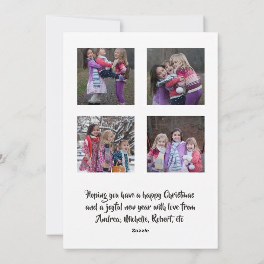 Waterverf kerstlantaarns fotocollage feestdagenkaart (Achterkant)