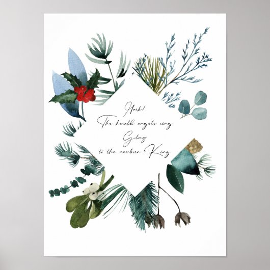 Waterverf Kerstlied poster (Voorkant)