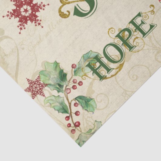 Waterverf kerstliefde vreugde - loskoppeling tissuepapier (Detail)