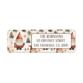 Waterverf Kerstman 2- retouradres Etiket (Voorkant)
