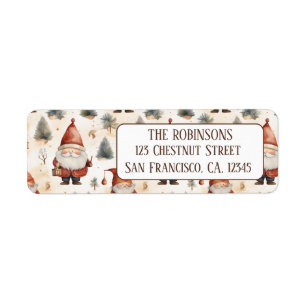 Waterverf Kerstman 2- retouradres Etiket