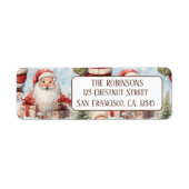 Waterverf Kerstman 3- retouradres Etiket (Voorkant)