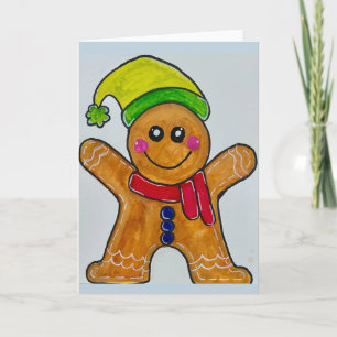 Waterverf Kerstman Blanke Kaart