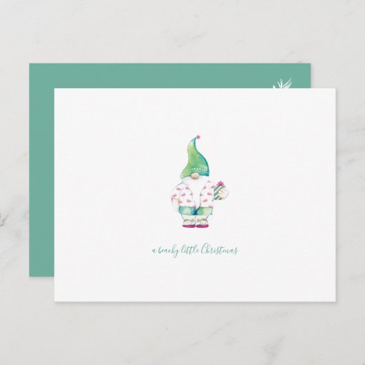 Waterverf Kerstman Briefkaart (Voorkant / Achterkant)