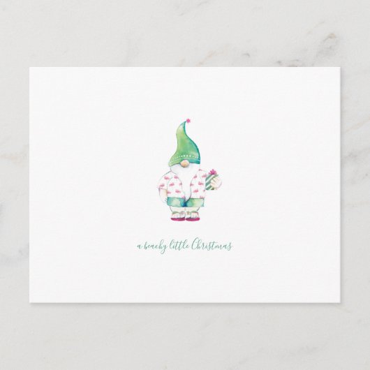 Waterverf Kerstman Briefkaart (Voorkant)