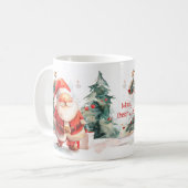 Waterverf Kerstman en Rendier Mok (Voorkant links)