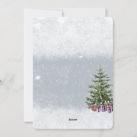 Waterverf Kerstman Familie Scene Feestdagenkaart (Achterkant)