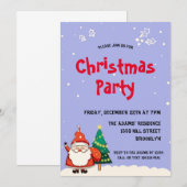 Waterverf Kerstman Feest Uitnodiging (Voorkant / Achterkant)