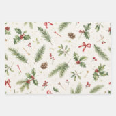 Waterverf Kerstman Golf Kerstmis Inpakpapier Vel (Voorkant 3)
