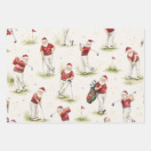 Waterverf Kerstman Golf Kerstmis Inpakpapier Vel (Voorkant)