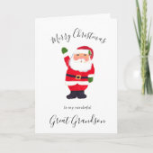 Waterverf Kerstman Grote Kleinzoon Feestdagen Kaart (Voorkant)