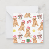 Waterverf Kerstman Hond Cadeauverblijf Notitiekaartje (Achterkant)