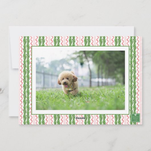 Waterverf Kerstman Hond Foto Feestdagenkaart (Achterkant)