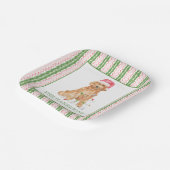 Waterverf Kerstman Hond Gepersonaliseerd Papieren Bordje (Gebogen)