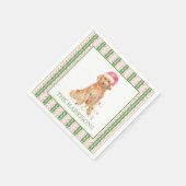 Waterverf Kerstman Hond Gepersonaliseerd Servet (Hoek)