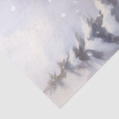 Waterverf kerstman in besneeuwd bos tissuepapier (Detail)