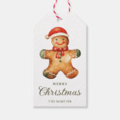 Waterverf Kerstman Kerst  Cadeaulabel (Voorkant)