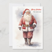  waterverf Kerstman Kerst Feestdagenkaart (Voorkant)