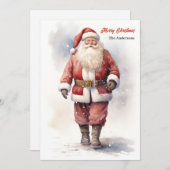  waterverf Kerstman Kerst Feestdagenkaart (Voorkant / Achterkant)