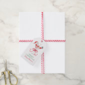 Waterverf Kerstman Kerstcocktailparty Cadeaulabel (Met Touw)