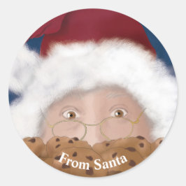 Waterverf Kerstman Kerstmis Ronde Sticker