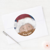 Waterverf Kerstman Kerstmis Ronde Sticker (Envelop)