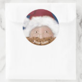 Waterverf Kerstman Kerstmis Ronde Sticker (Tas)