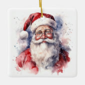 Waterverf Kerstman Kerstornament Keramisch Ornament (Voorkant)