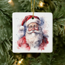 Waterverf Kerstman Kerstornament