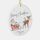 Waterverf Kerstman Sinterklaas Schattige Keramisch Ornament (Rechts)