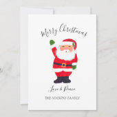 Waterverf Kerstman Vrolijk en stralend Feestdagenkaart (Voorkant)