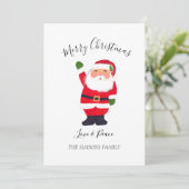 Waterverf Kerstman Vrolijk en stralend Feestdagenkaart (Staand voorkant)