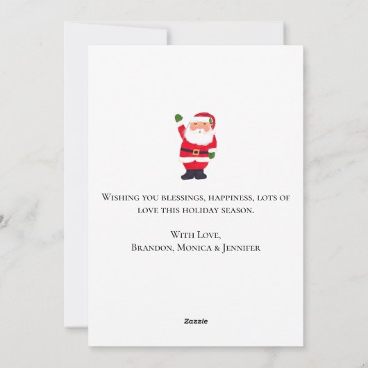 Waterverf Kerstman Vrolijk en stralend Feestdagenkaart (Achterkant)