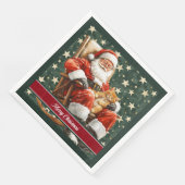 Waterverf Kerstman Vrolijk Kerstservetten Servet (Hoek)