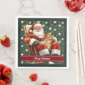 Waterverf Kerstman Vrolijk Kerstservetten Servet (Insitu)