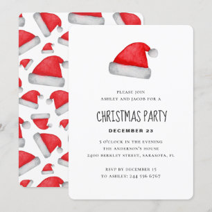 Waterverf Kerstman. Zakelijk kerstfeest Kaart