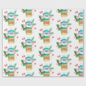 Waterverf kerstmankunst voor kinderen cadeaupapier (Vlak)