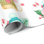 Waterverf kerstmankunst voor kinderen cadeaupapier (Rol Hoek)