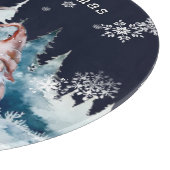 Waterverf Kerstmannetjes Gepersonaliseerd Snijplank (Hoek)