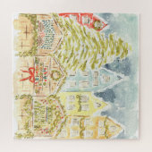 Waterverf kerstmarkt in Duitsland Jigzaag Puzzle Legpuzzel (Horizontaal)