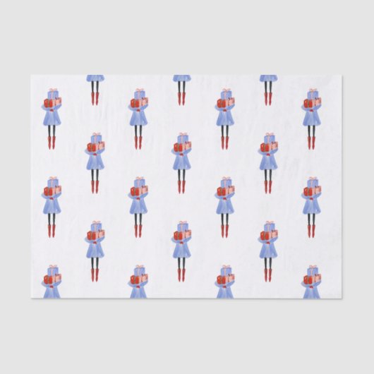 Waterverf kerstmeisjes Mode Tissuepapier (Voorkant)