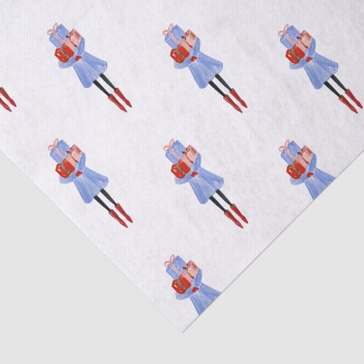 Waterverf kerstmeisjes Mode Tissuepapier (Detail)