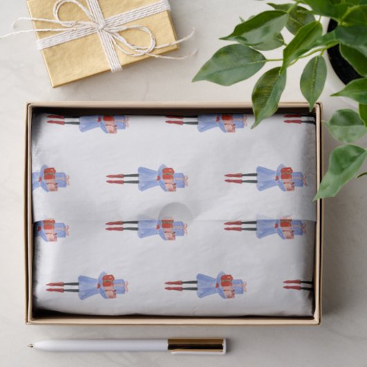 Waterverf kerstmeisjes Mode Tissuepapier (Geschenk)