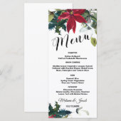 Waterverf Kerstmis, 4x9 menukaart (Voorkant / Achterkant)