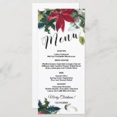 Waterverf Kerstmis, 4x9 menukaart (Voorkant / Achterkant)